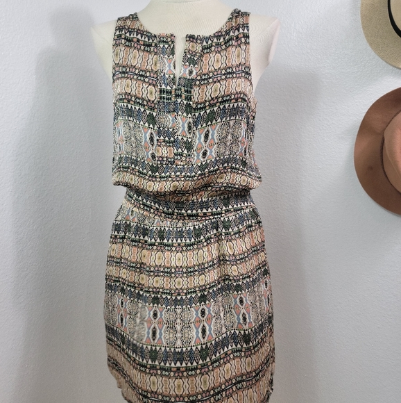 Gypsy 05 Dresses & Skirts - GYPSY 05 SILK SLEEVELESS TRIBAL PATTERN DRESSS